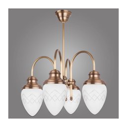 Lustră pe tijă RINAMA 4xE27/60W/230V alamă Kemar RI/4/M