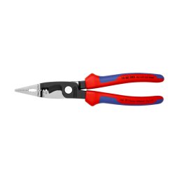 Cleste KNIPEX 6 in 1 pentru instalatii electrice, 200 mm, cu manere confort, pentru prindere, taiere, dezizolare si sertizare, fabricat in Germania 13 82 200