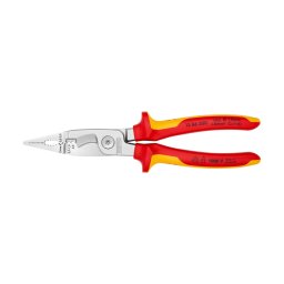 Cleste multifunctional, VDE 1000 V, dezizolare, crimpare ferule, maner multicomponent, pentru electricieni, 200mm, KNIPEX 13 86 200