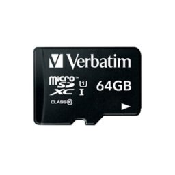 Card de memorie Verbatim MicroSDXC, 64 GB, Class 10 + Adaptor