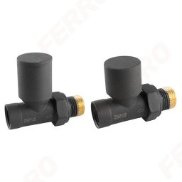 Set robineti tur/retur radiator drepti 1/2", antracit