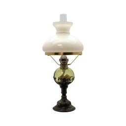 Lampă cu petrol DRAHOMÍRA 50 cm verde pădure decorată cu cositor