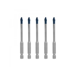 BOSCH Set 5 burghie HEX-9 EXPERT pentru placi ceramice, diametru 5 mm