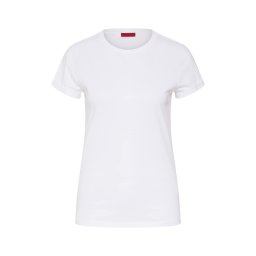 HUGO Tricou negru / alb murdar