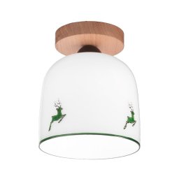 Lustră aplicată NONNA 1xE27/60W/230V căprioară stejar/alb/verde Kolarz A1352.11.G.100