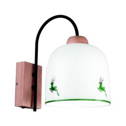 Lampă de perete NONNA 1xE27/60W/230V căprioară stejar/alb/verde Kolarz A1352.61.G.100