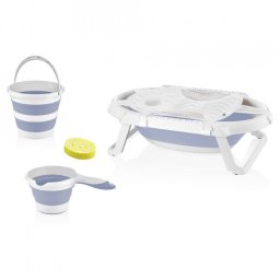 Set de baie cu 5 piese si cadita pliabila Babyjem Culoare Bleu