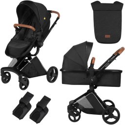 Carucior transformabil 2 in 1 Skiddou Nasjo Onyx Negru