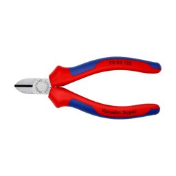 Cleste sfic KNIPEX, taietor lateral pentru sarma si conductori, maner multicomponent, 125 mm, fabricat in Germania 70 02 125