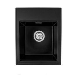 Chiuveta bucatarie, granit, cu o cuva, fara picurator, culoare negru grafit