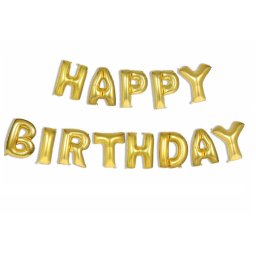 Set baloane folie HAPPY BIRTHDAY 40 Cm auriu
