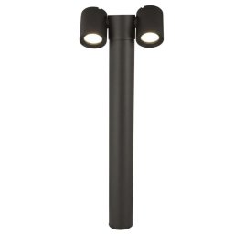 Pitic modern iluminat exterior Wall Street, 2xGU10, IP54, negru, H:55 cm