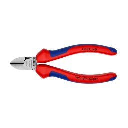Cleste sfic KNIPEX, taietor lateral pentru sarma si conductori, maner multicomponent, 140 mm, fabricat in Germania 70 02 140
