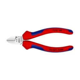 Cleste sfic KNIPEX cromat, taietor lateral pentru sarma si conductori, maner multicomponent, 140 mm, fabricat in Germania 70 05 140