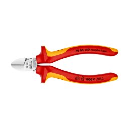 Cleste sfic KNIPEX VDE 1000 V, taietor lateral cromat pentru sarma si conductori, 140 mm, fabricat in Germania 70 06 140