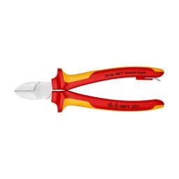 Cleste sfic KNIPEX VDE 1000 V, taietor lateral cromat cu punct de fixare anti-cadere, 180 mm, fabricat in Germania 70 06 180 T