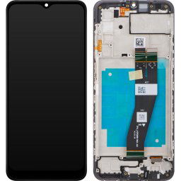 Piese si componente Display - Touchscreen Samsung Galaxy A03s A037F, Cu Rama, Varianta Europa, Negru, Service Pack GH81-21233A