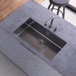 Chiuveta bucatarie inox TASCA CANOVA CA70 GUN METAL si accesorii montaj
