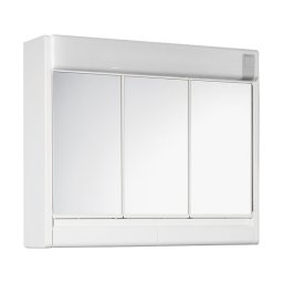 Dulap pentru baie din plastic cu usi culisante, oglinzi si lampi integrate, Escalate, 60x51x16 cm, Alb