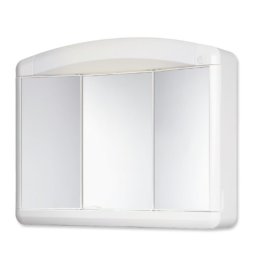 Dulap pentru baie din plastic cu usi culisante, oglinzi si lampa integrata, Escalate, 65x54x18 cm, Alb