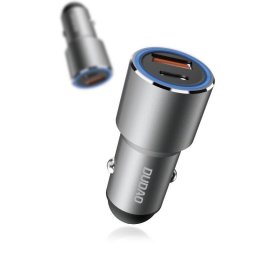Incarcator auto Dudao R4PQ, USB + USB-C, Power Delivery, 22.5W, gri