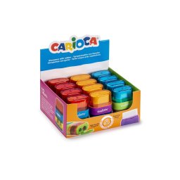 Ascutitoare dubla cu rezervor si guma de sters Carioca, 12 buc/display