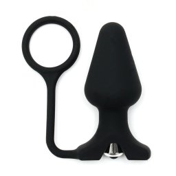 Rimba Silicone Butt Plug with Cockring Black