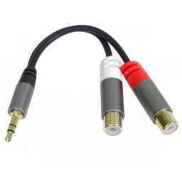 Adaptor audio jack stereo 3.5mm la 2 x RCA T-M 15cm, kjqqr-03