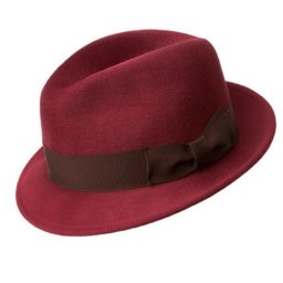 Palarie Bailey of Hollywood riff fedora rosu