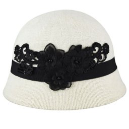 Palarie Betmar Mindenhall Cloche Alb