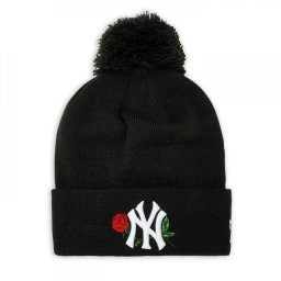 Caciula New Era bobble knit twine NY yankees, Negru
