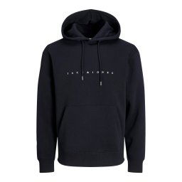 JACK & JONES Bluză de molton 'JJEStar' negru / alb