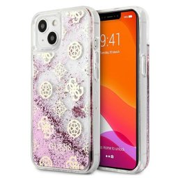 Husa Guess - Husă telefon - compatibil cu Apple iPhone 13 Mini Peony Liquid Glitter - Glitter - culoare Roz