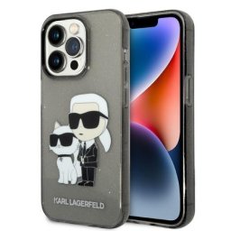 Husa Husă Karl Lagerfeld IML GLIT NFT Karl & Choupette pentru iPhone 14 Pro Max, Negru