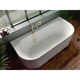 Cada Riho freestanding VALOR BACK2WALL de 180x80 cm, alb mat, din solid surface