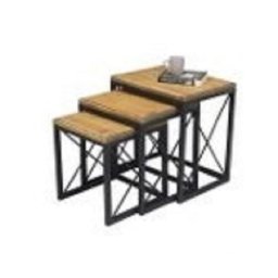 Set 3 masute cafea ASSOS, Dimensiuni 46x35x49 cm, 40x35x43 cm, 35x35x36 cm