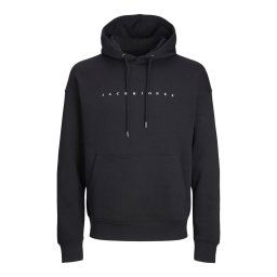 Jack & Jones Plus Bluză de molton 'JJEStar' negru / alb
