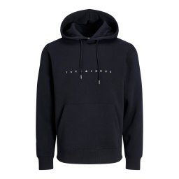 JACK & JONES Bluză de molton 'JJEStar' negru / alb