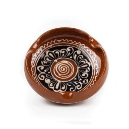 Scrumiera din ceramica maro deschis de Corund, diametru 11 cm