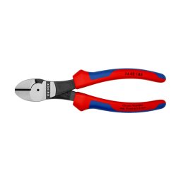 Cleste sfic de forta KNIPEX cu maner confort, pentru sarma dura si sarma de pian, 180 mm, fabricat in Germania 74 02 180