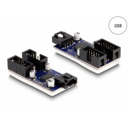 HUB cu 2 x pin header USB 2.0, Delock 61100