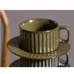Set Ceasca si Farfurie din Ceramica, KLEIN, 200ml