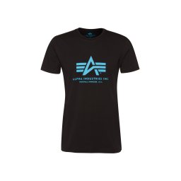 ALPHA INDUSTRIES Tricou albastru deschis / negru