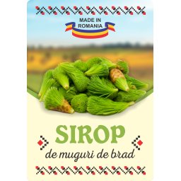 Etichete sticle personalizate, Sirop muguri de brad, 100x70 mm, 1000 buc rola