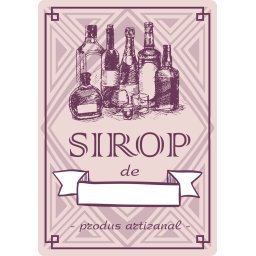 Etichete sticle personalizate, Sirop produs artizanal, 100x70 mm, 1000 buc rola
