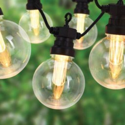 Pachet ghirlanda luminoasa 10m, E27, IP65 cu 10 becuri LED Filament Amber 4W