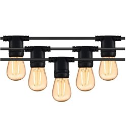 Pachet ghirlanda 20m, E27, IP65 cu 20 becuri LED 2W Filament Amber