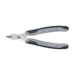 Cleste sfic de precizie KNIPEX Electronic Super Knips ESD pentru electronica, protectie antistatica, 125 mm, fabricat in Germania 78 03 125 ESD
