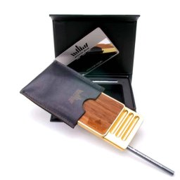 Royal Box Wood Edition Gold Snuff + Snorter si Husa
