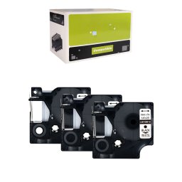 Set 3 etichete compatibile DYMO LabelManager 6 mm negru pe alb pentru organizare generala, CD, DVD si arhivare S0720780
